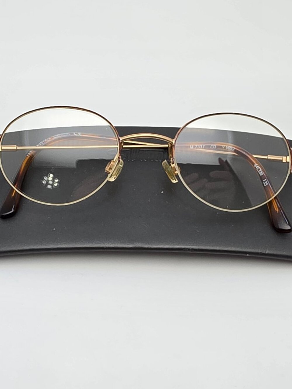 Silhouette M7337 /33 V6052 Matte Gold Semi Rimless Eyeglasses Frame w/ Case 44mm